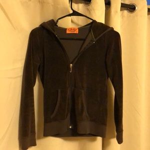 Juicy Couture Brown Velour Zipped Hoodie